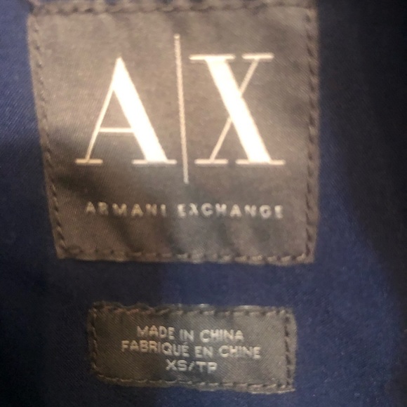 Armani Exchange AX small blue belted Jean jacket zipper & buckles NWT - Picture 3 of 10